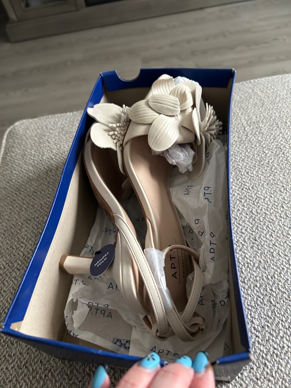 Apt. 9 Beige Floral Ankle-Strap Heels (Esmeralda) 🌸 - Picture 5 of 6